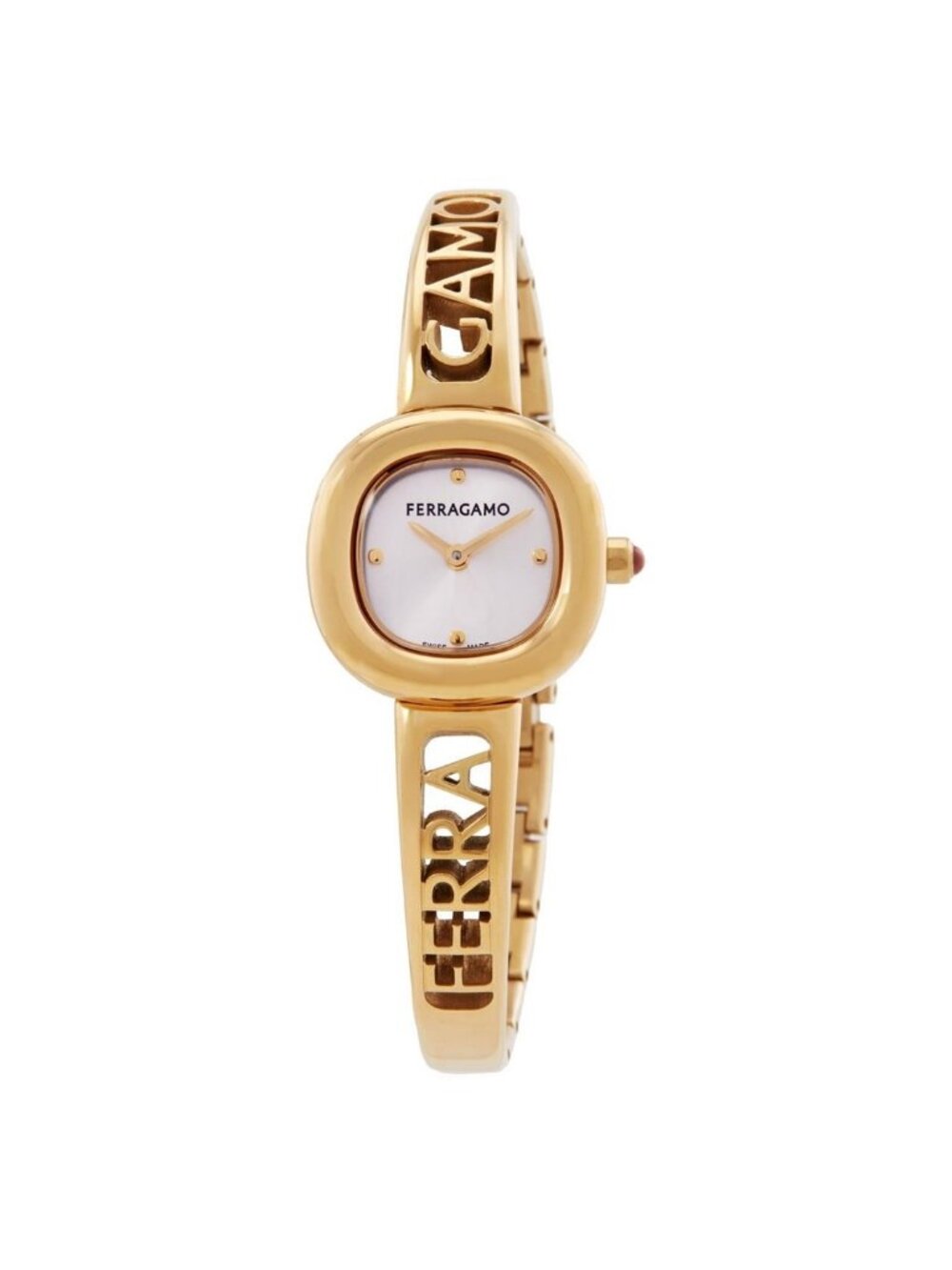 NWT Ferragamo Iconic Jewel Bangle Quartz Silver Dial Ladies Watch